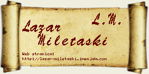Lazar Miletaški vizit kartica